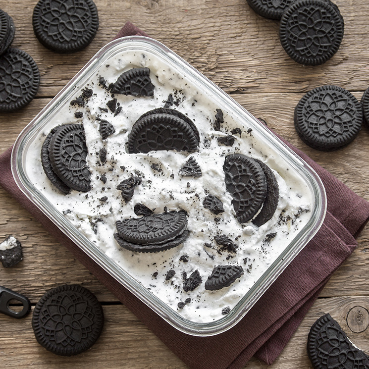 Helado casero de galletas Oreo