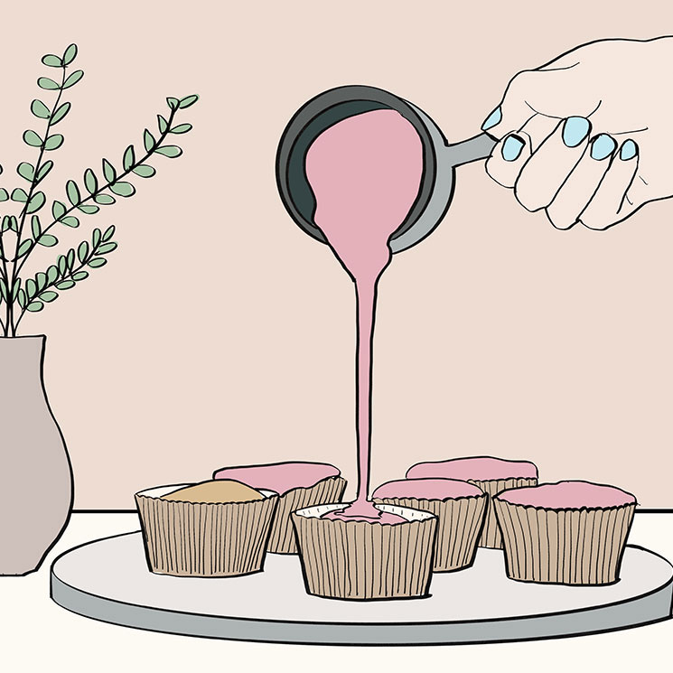 Ilustración hacer cupcakes
